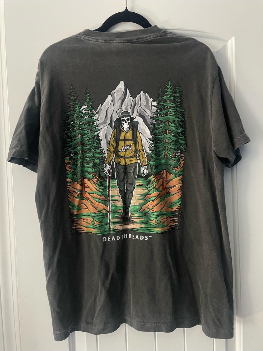 Charcoal Skull Flame Short Sleeve Tee